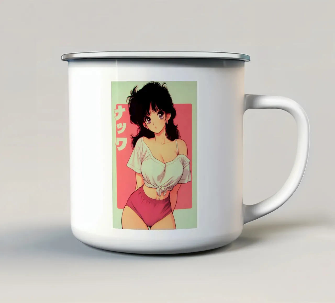 Ragazza Anime carina tazza in smalto da Fleur de Lys