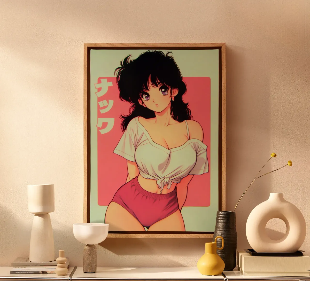 Schattig Anime Meisje canvas met Baklijst van Fleur de Lys