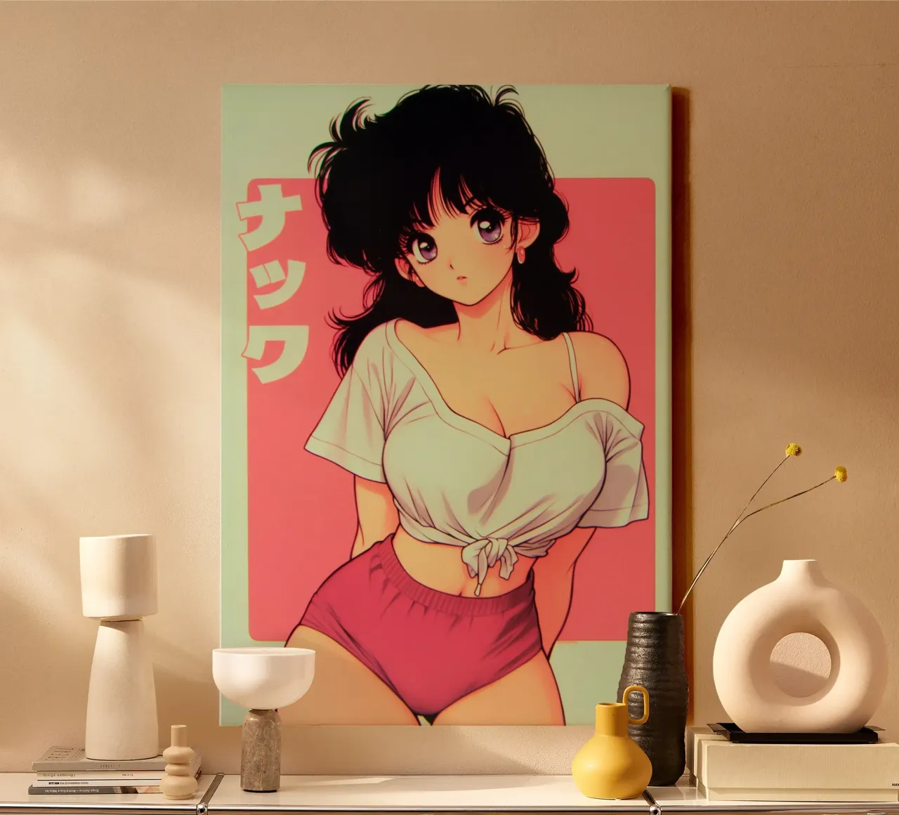 Schattig Anime Meisje canvas met Baklijst van Fleur de Lys