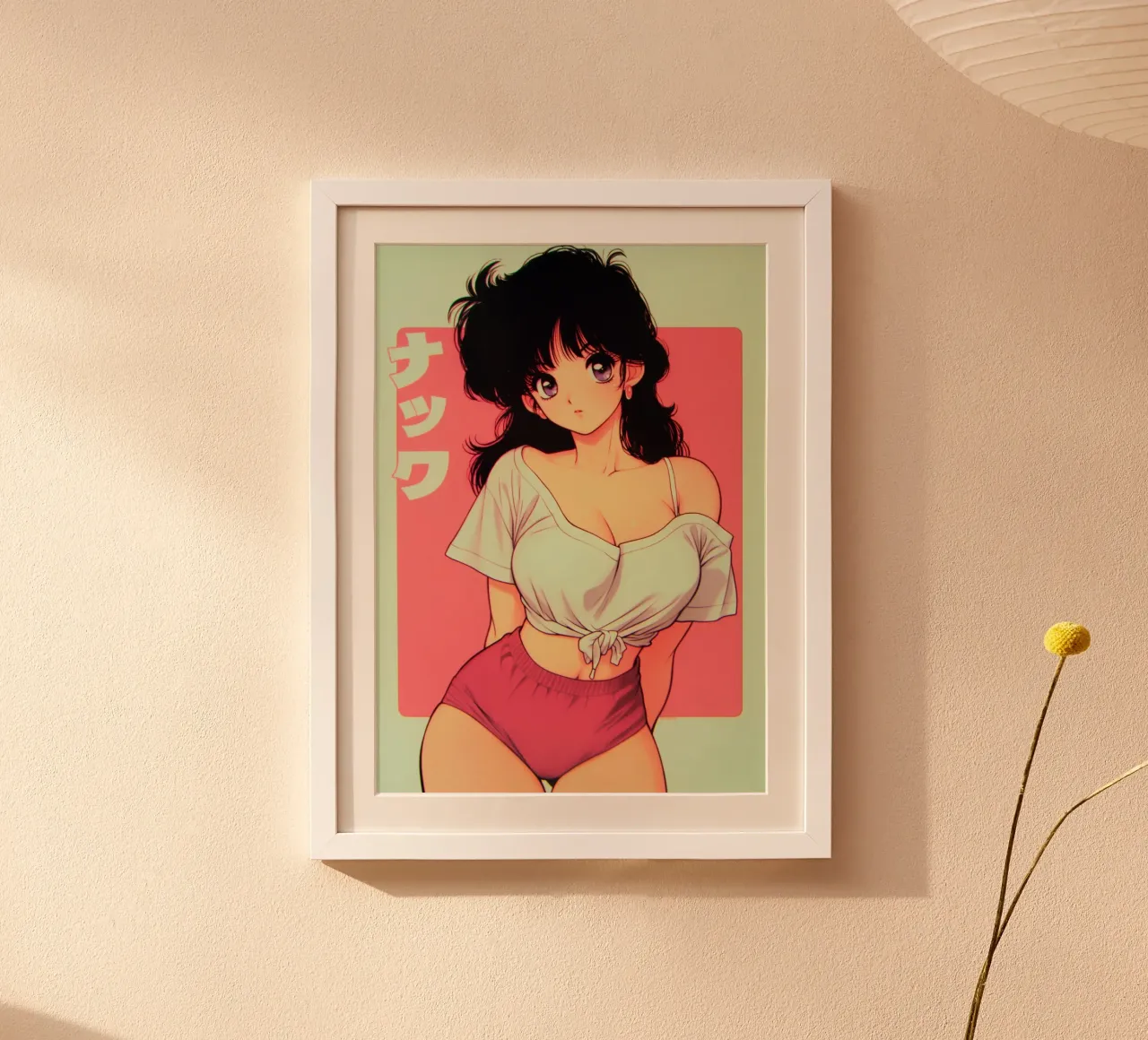 Ragazza Anime carina poster con telaio in legno da Fleur de Lys
