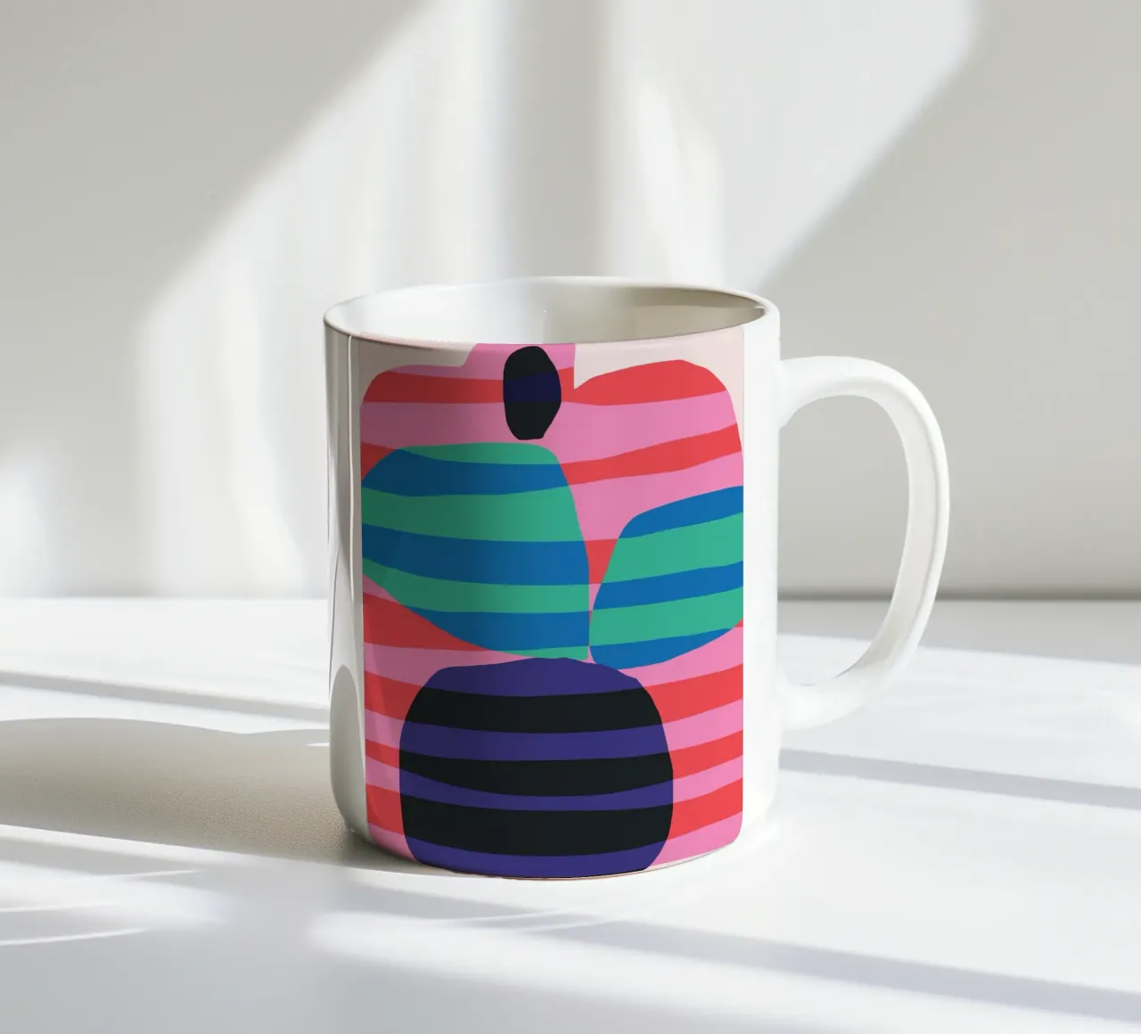 Collage di strisce colorate 12 tazza in ceramica da Little Dean
