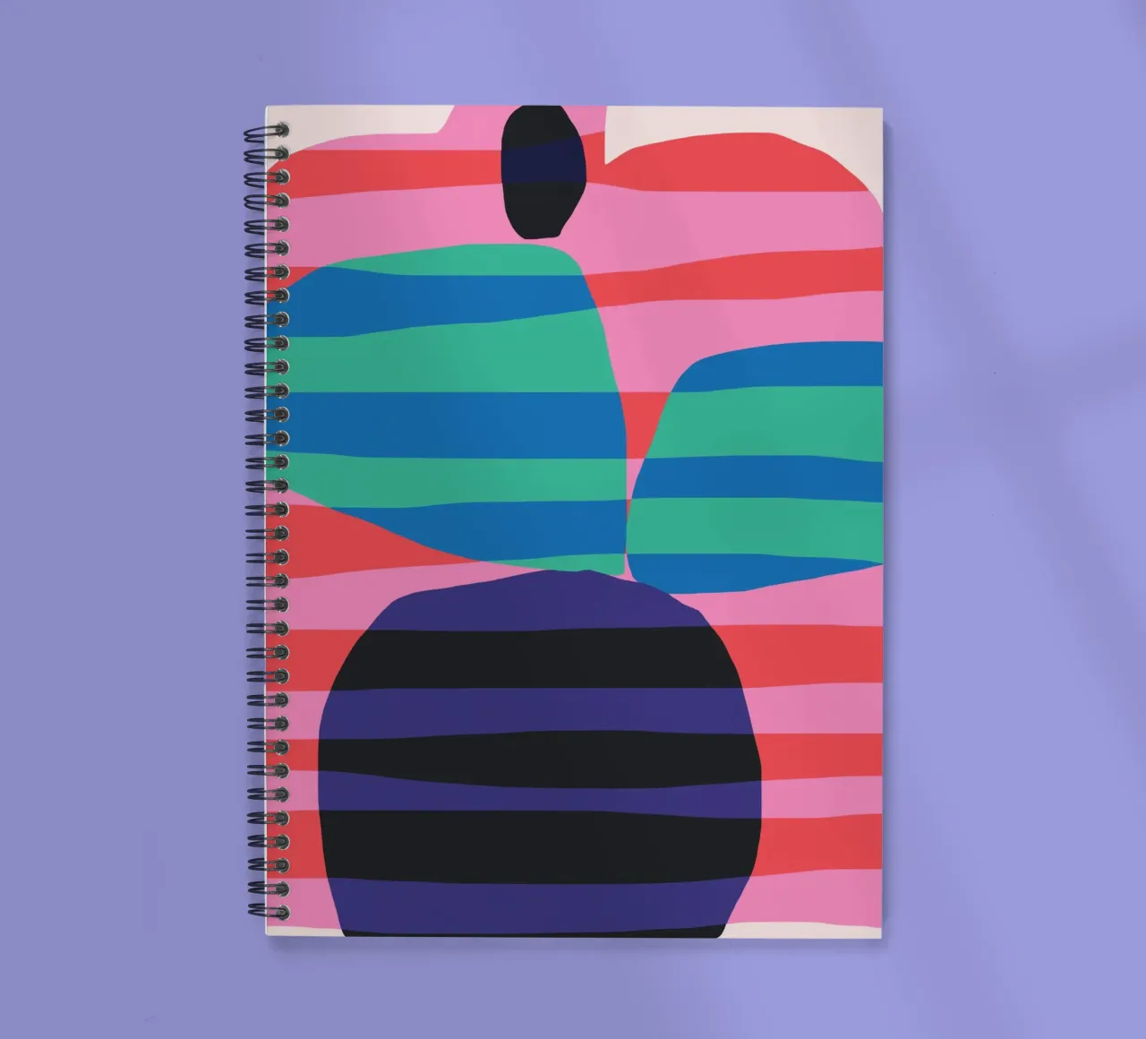 Color stripe collage 12 spiral notebook by Little Dean