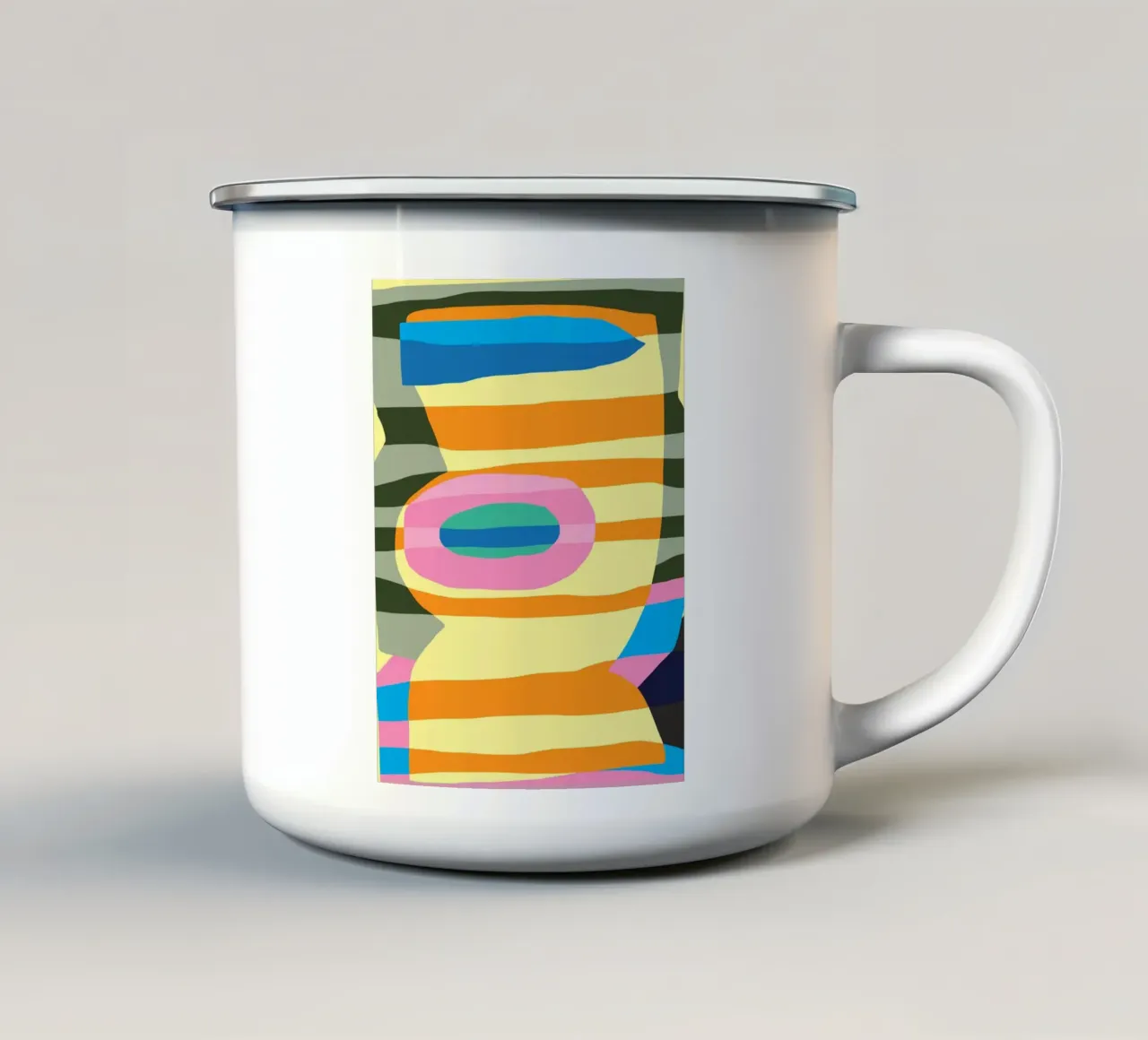 Collage di strisce colorate 13 tazza in smalto da Little Dean
