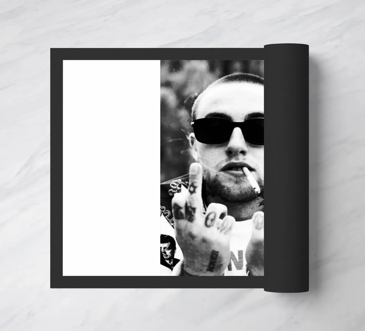 Middle Finger Mac miller Black And White zerbino da rockytamoe