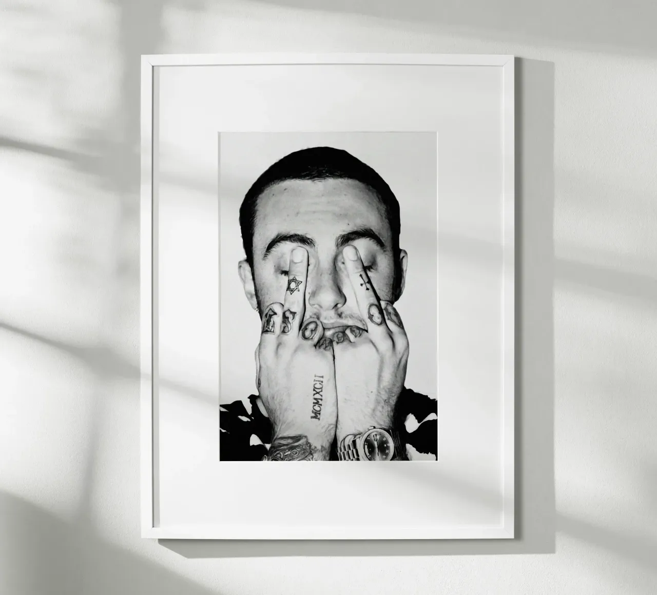 Black And White Middle Finger Mac Miller Poster hahnemühle by rockytamoe