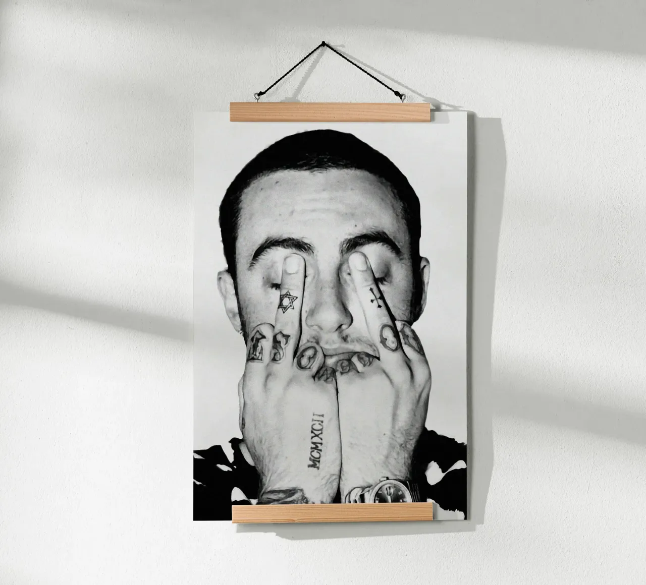 Black And White Middle Finger Mac Miller Poster hahnemühle by rockytamoe