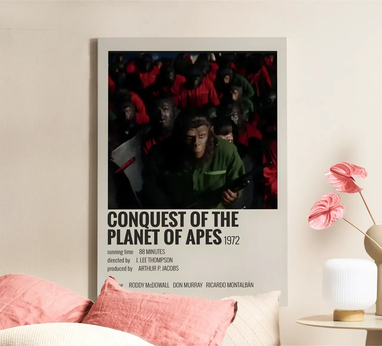 CONQUEST OF THE PLANET OF APES 1972 tela con Cornice a cassetta da MVFminimalist