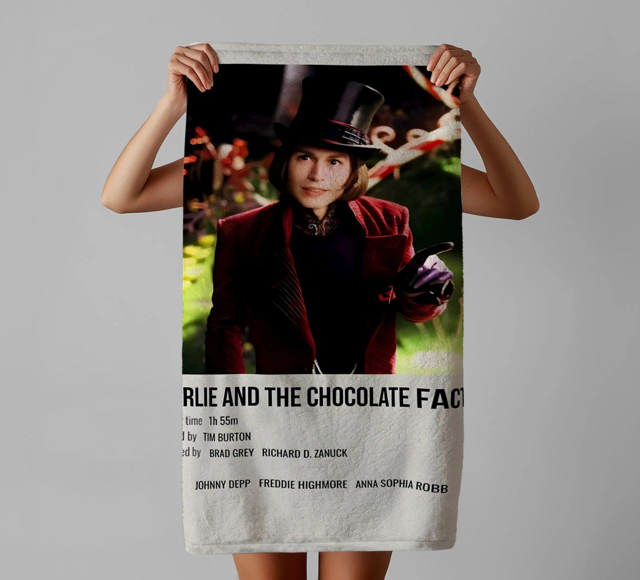 CHARLIE AND THE CHOCOLATE FACTORY 2005 asciugamano da bagno da MVFminimalist