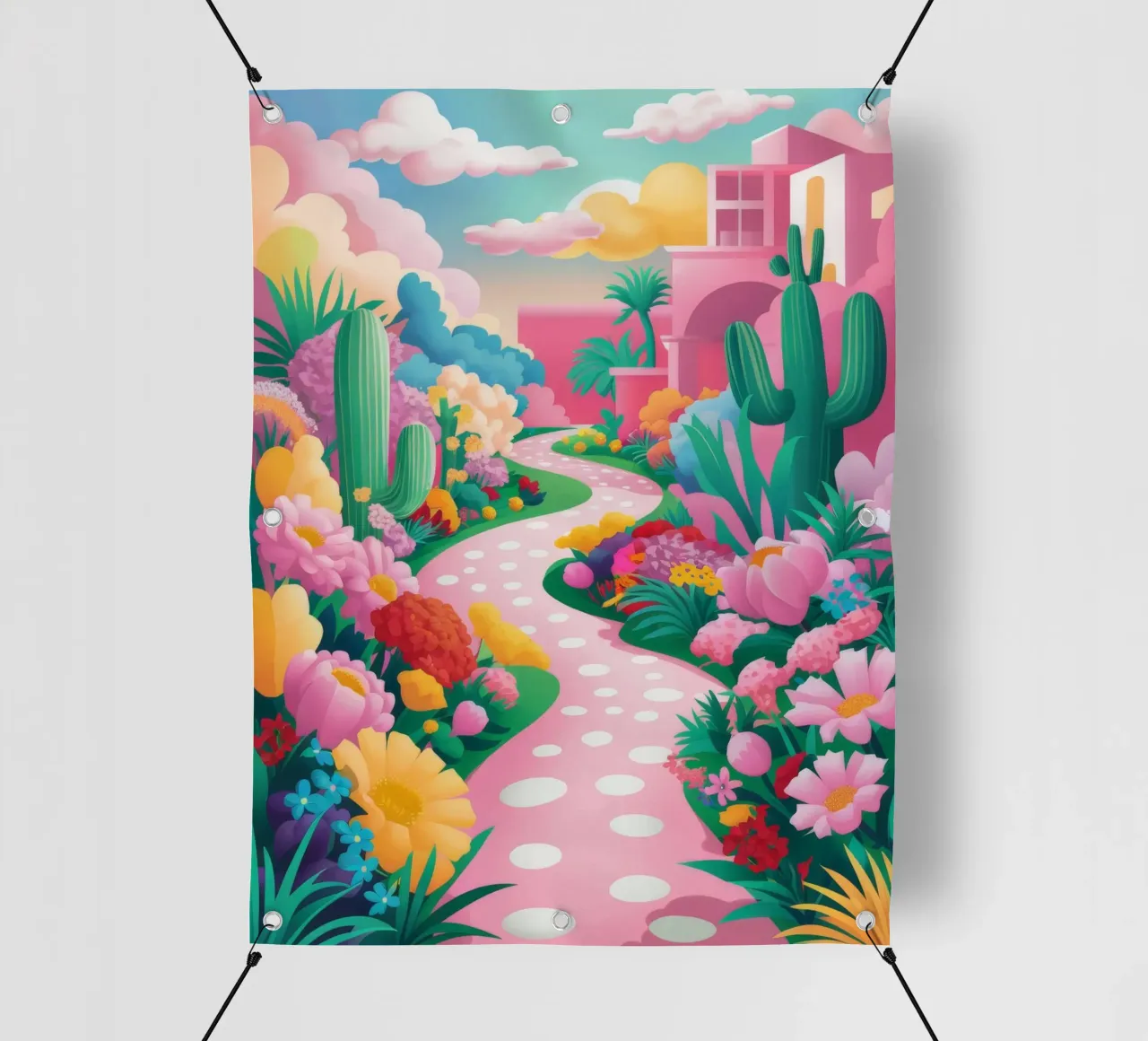 Sentiero a pois telo in pvc da Silk Palette
