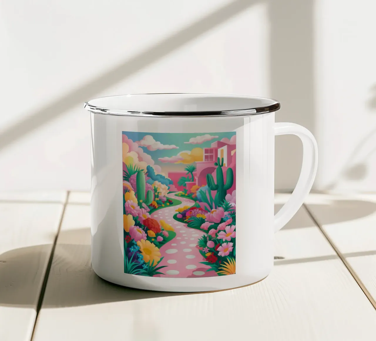 Sentiero a pois tazza in smalto da Silk Palette