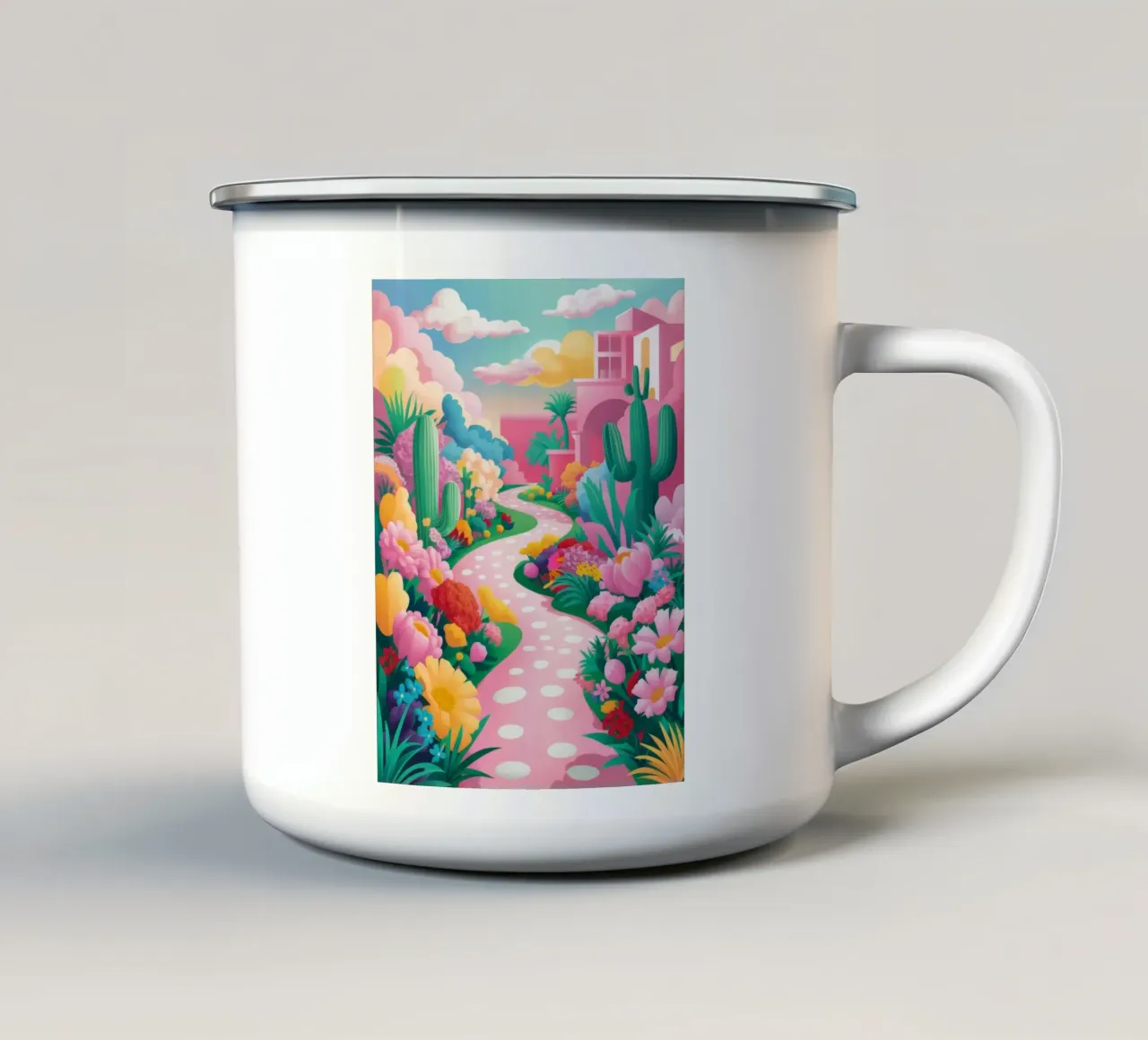 Sentiero a pois tazza in smalto da Silk Palette