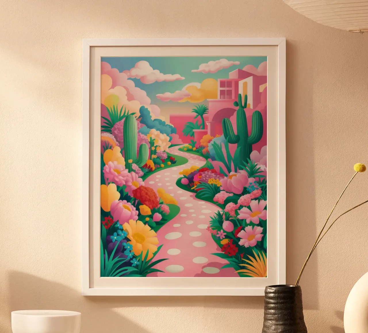 Sentiero a pois poster con telaio in plastica da Silk Palette