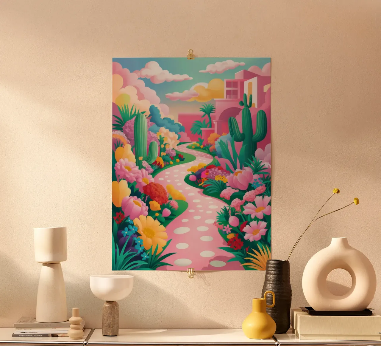 Sentiero a pois poster con telaio in plastica da Silk Palette