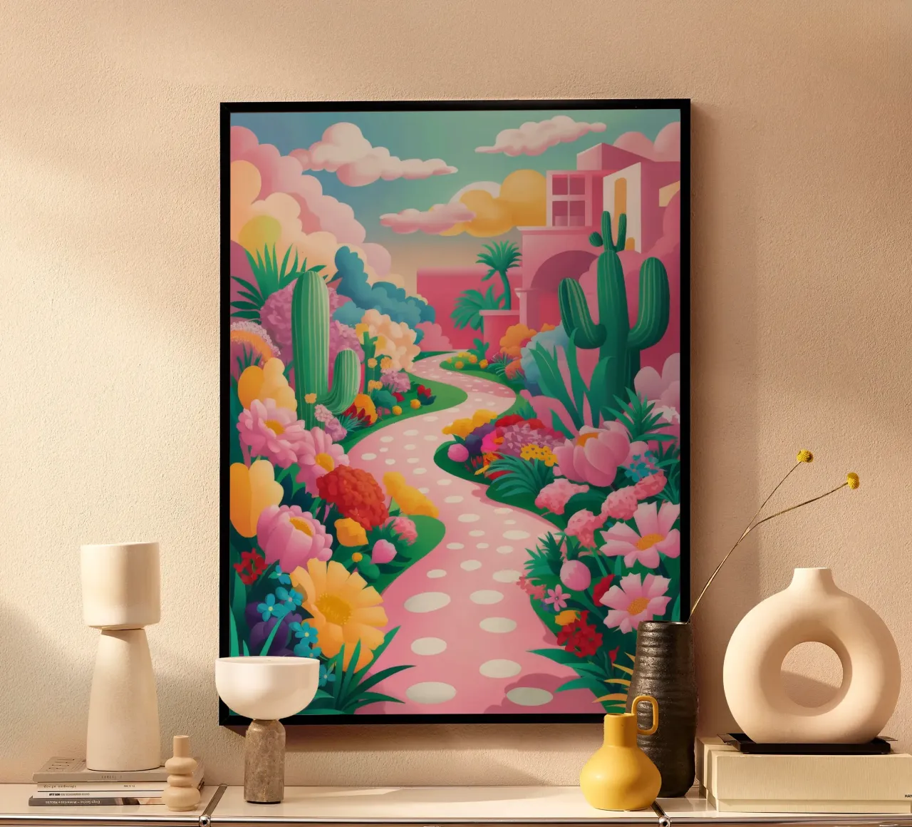 Sentiero a pois poster con telaio in plastica da Silk Palette