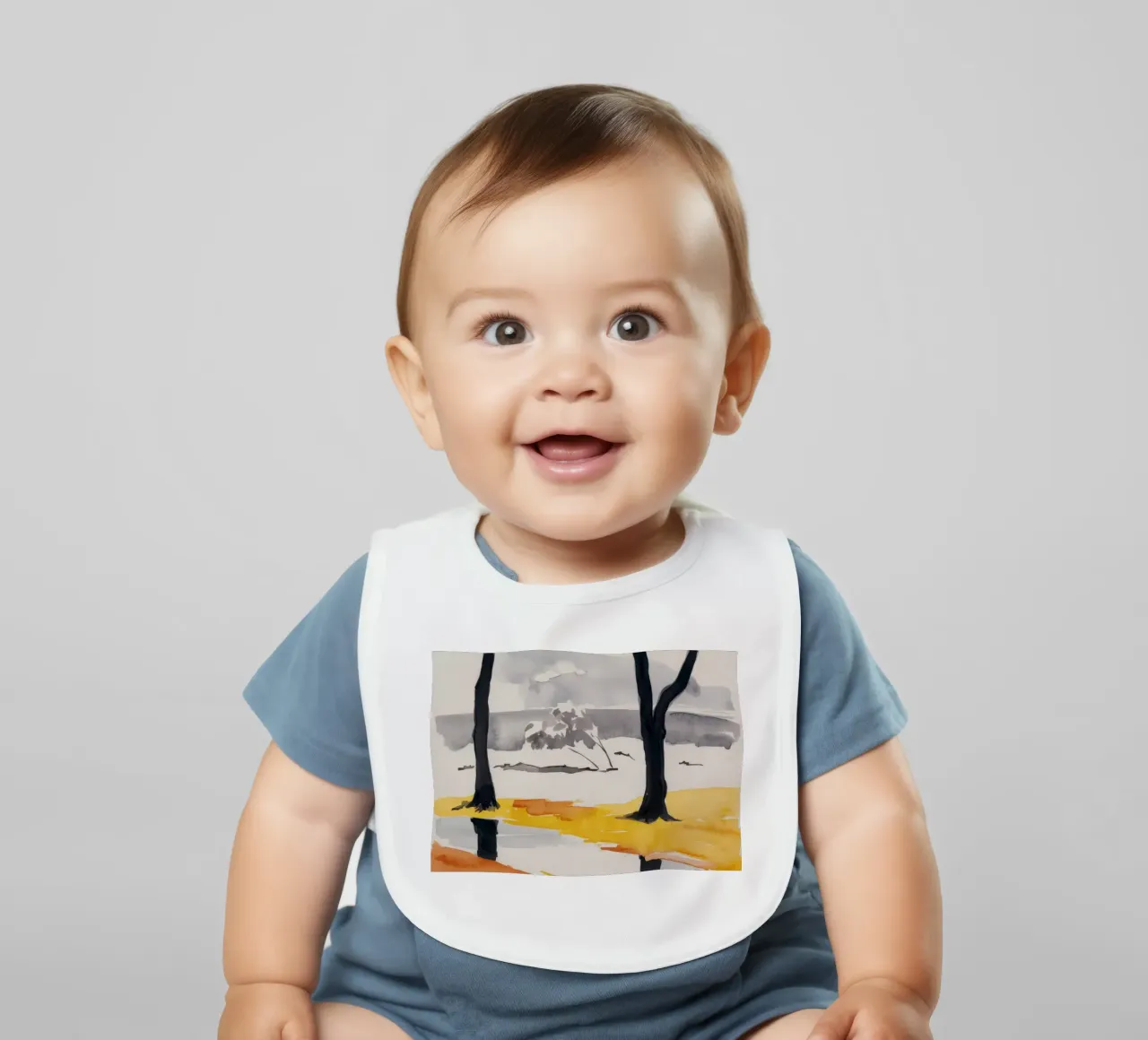 Alberi invernali riflessi bavaglino da Silk Palette