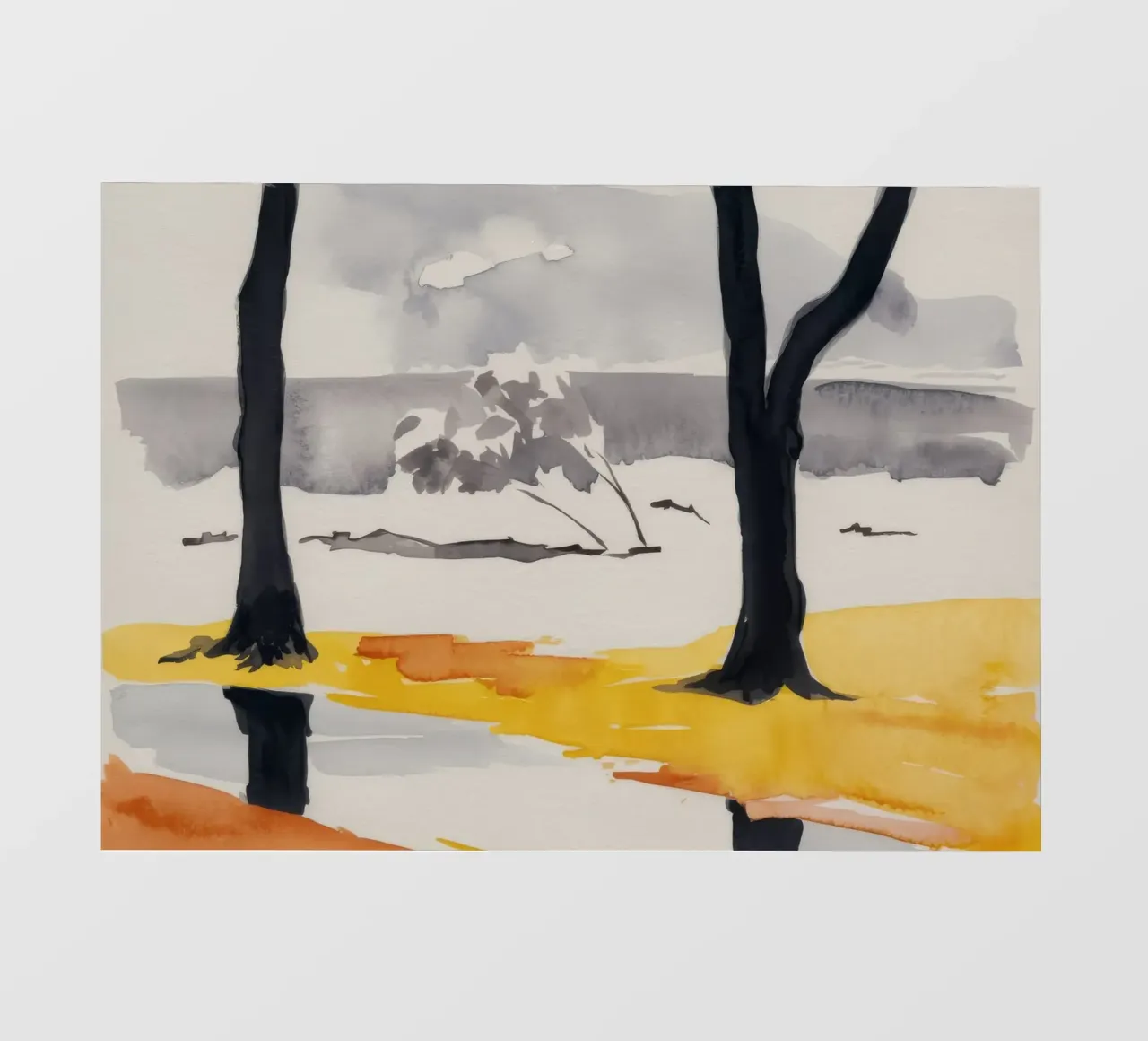 Alberi invernali riflessi telo in pvc da Silk Palette