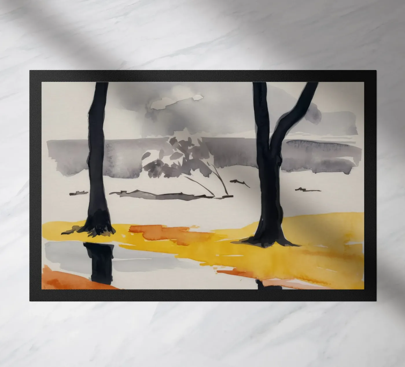 Reflected Winter Trees paillasson de Silk Palette