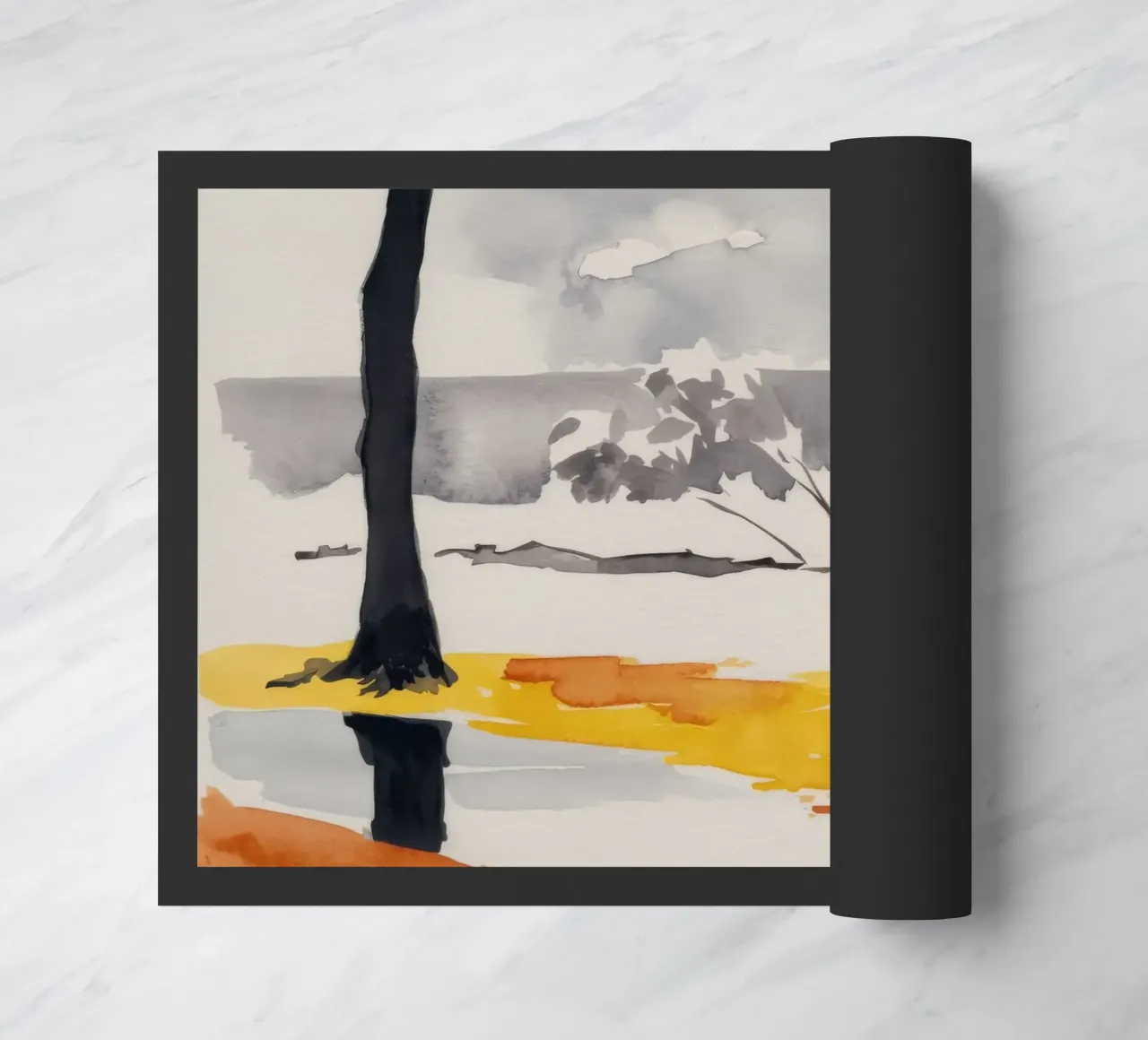 Reflected Winter Trees deurmat van Silk Palette