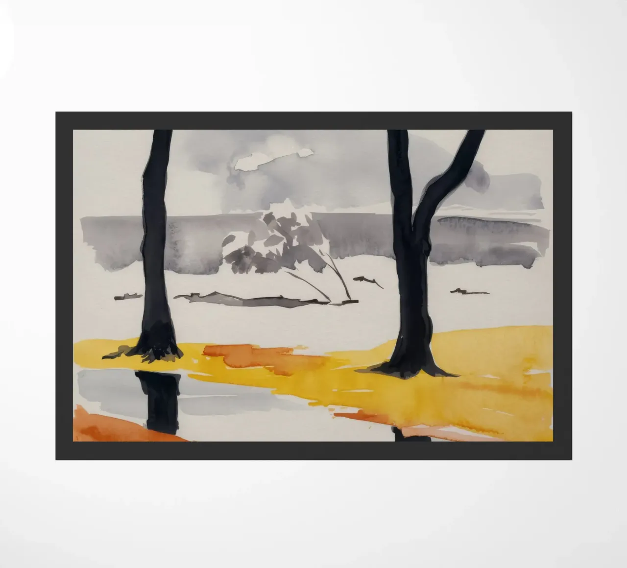 Reflected Winter Trees deurmat van Silk Palette