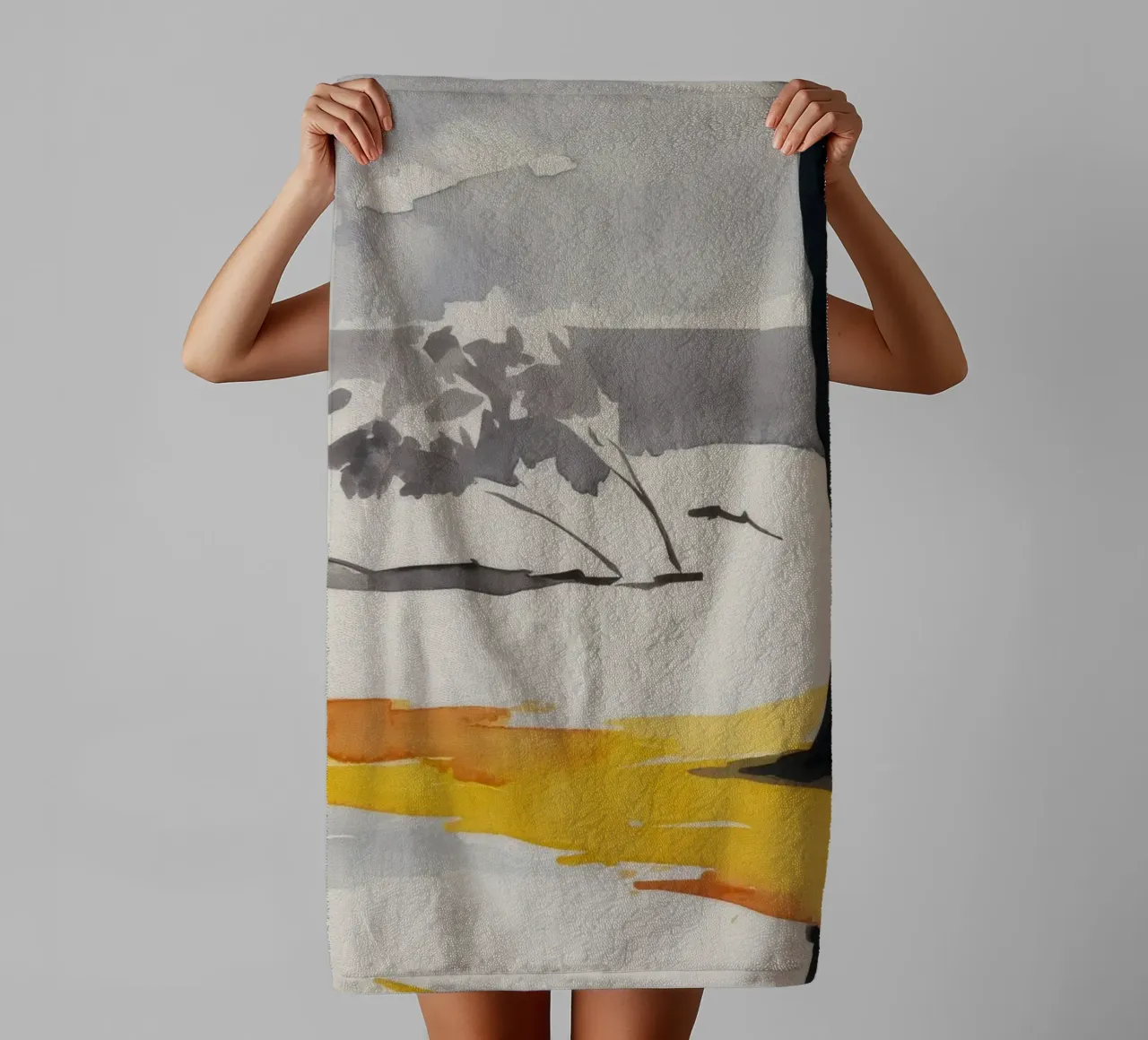 Alberi invernali riflessi asciugamano da bagno da Silk Palette