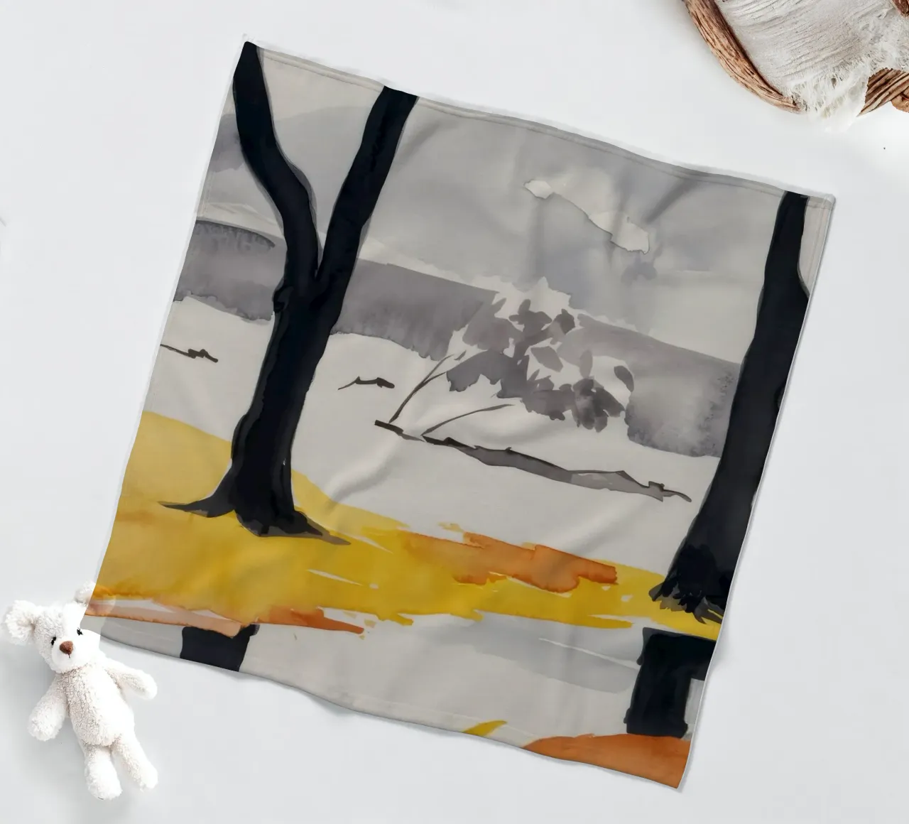 Reflected Winter Trees fleecedeken van Silk Palette