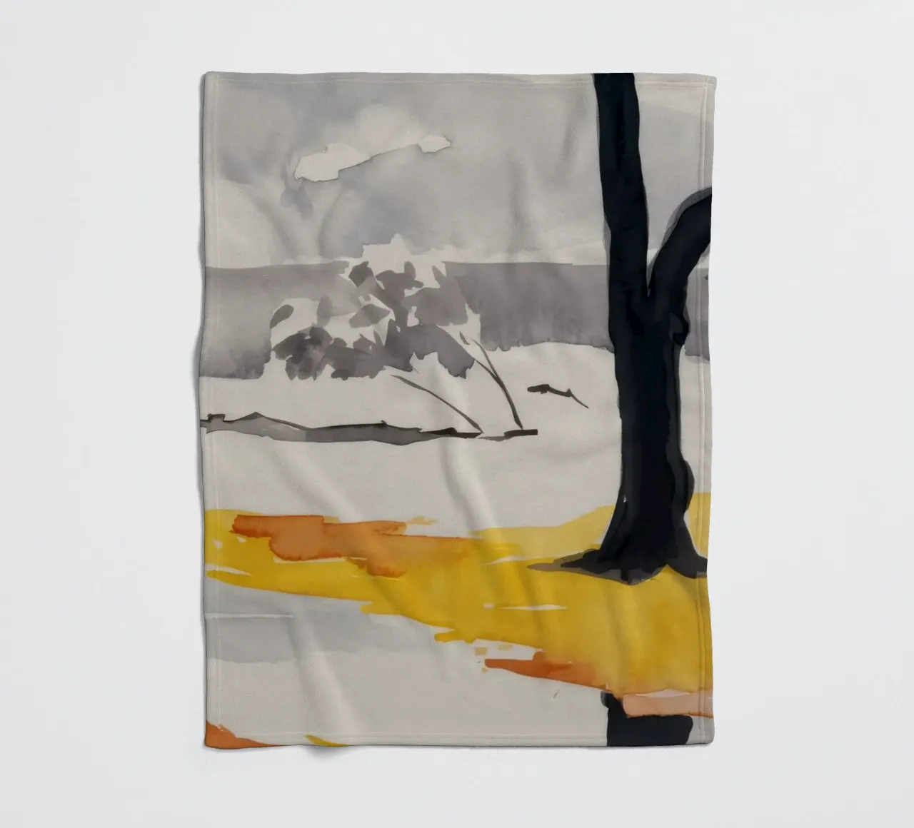 Alberi invernali riflessi coperta in pile da Silk Palette