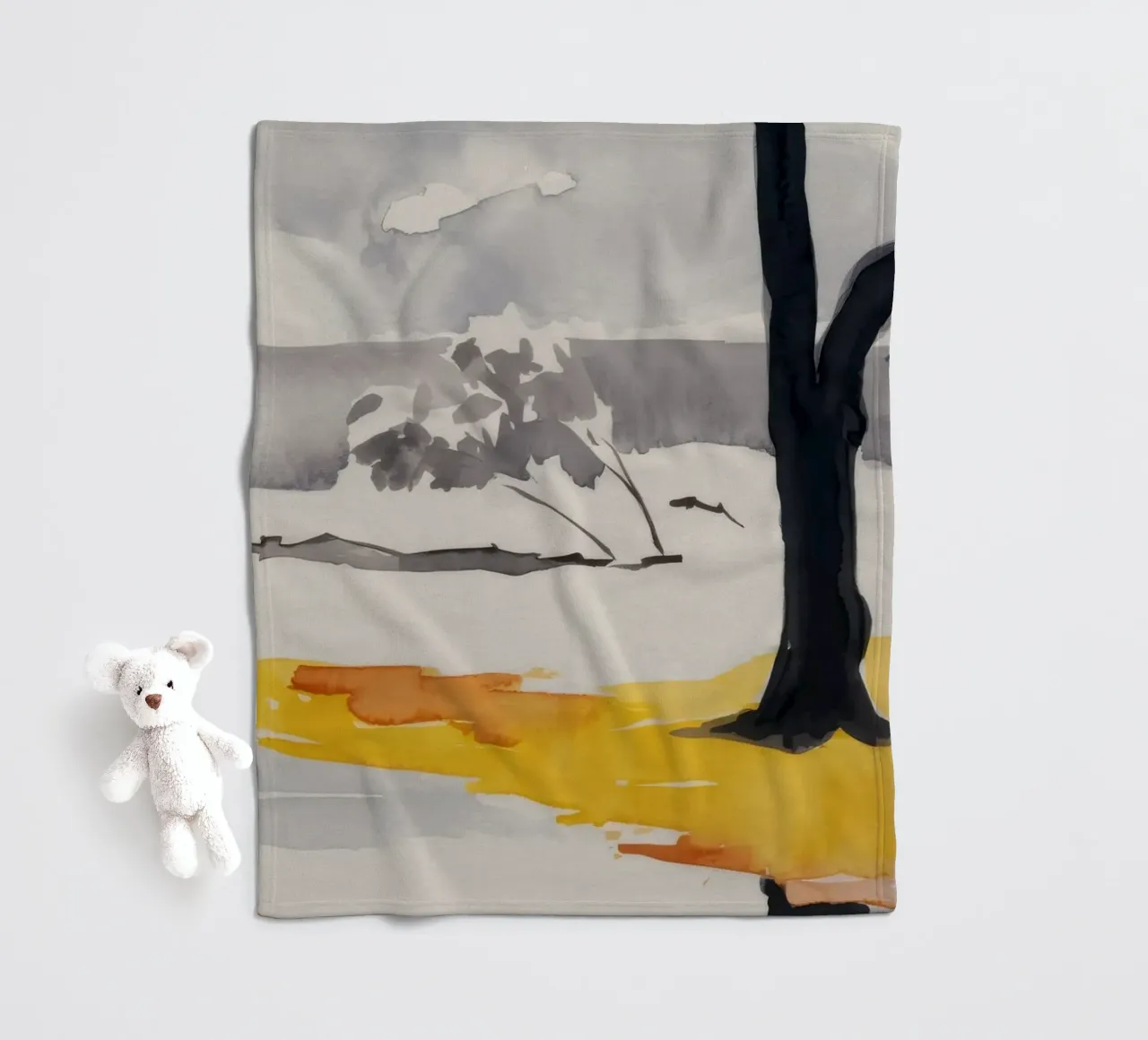 Alberi invernali riflessi coperta in pile da Silk Palette