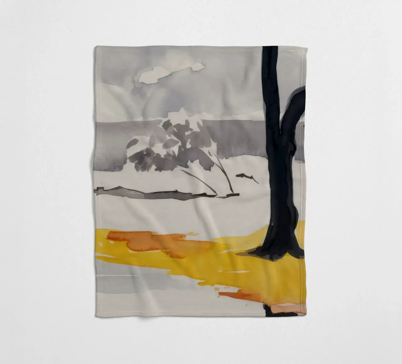 Reflected Winter Trees fleecedeken van Silk Palette