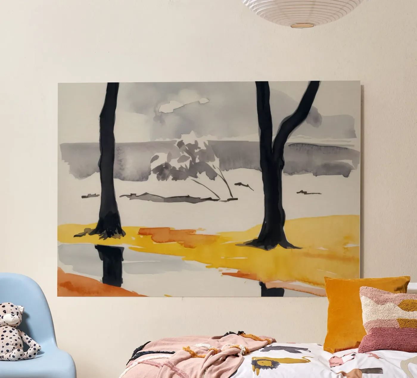 Reflected Winter Trees forex plate by Silk Palette