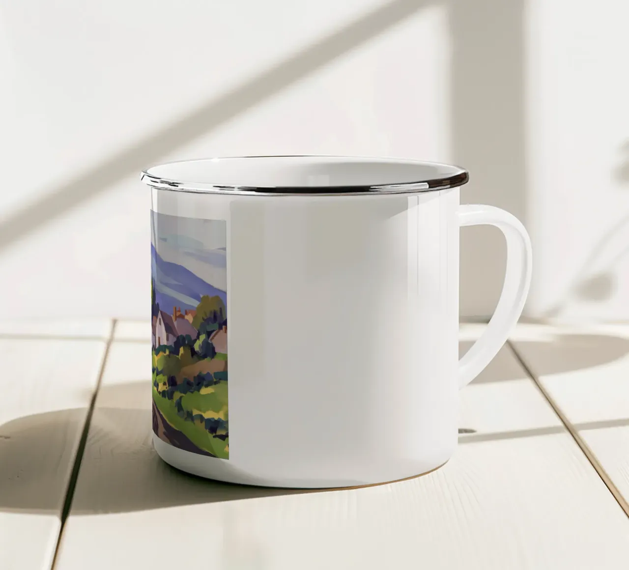 Cluster Villaggio Hilltop tazza in smalto da Celestial Harmony