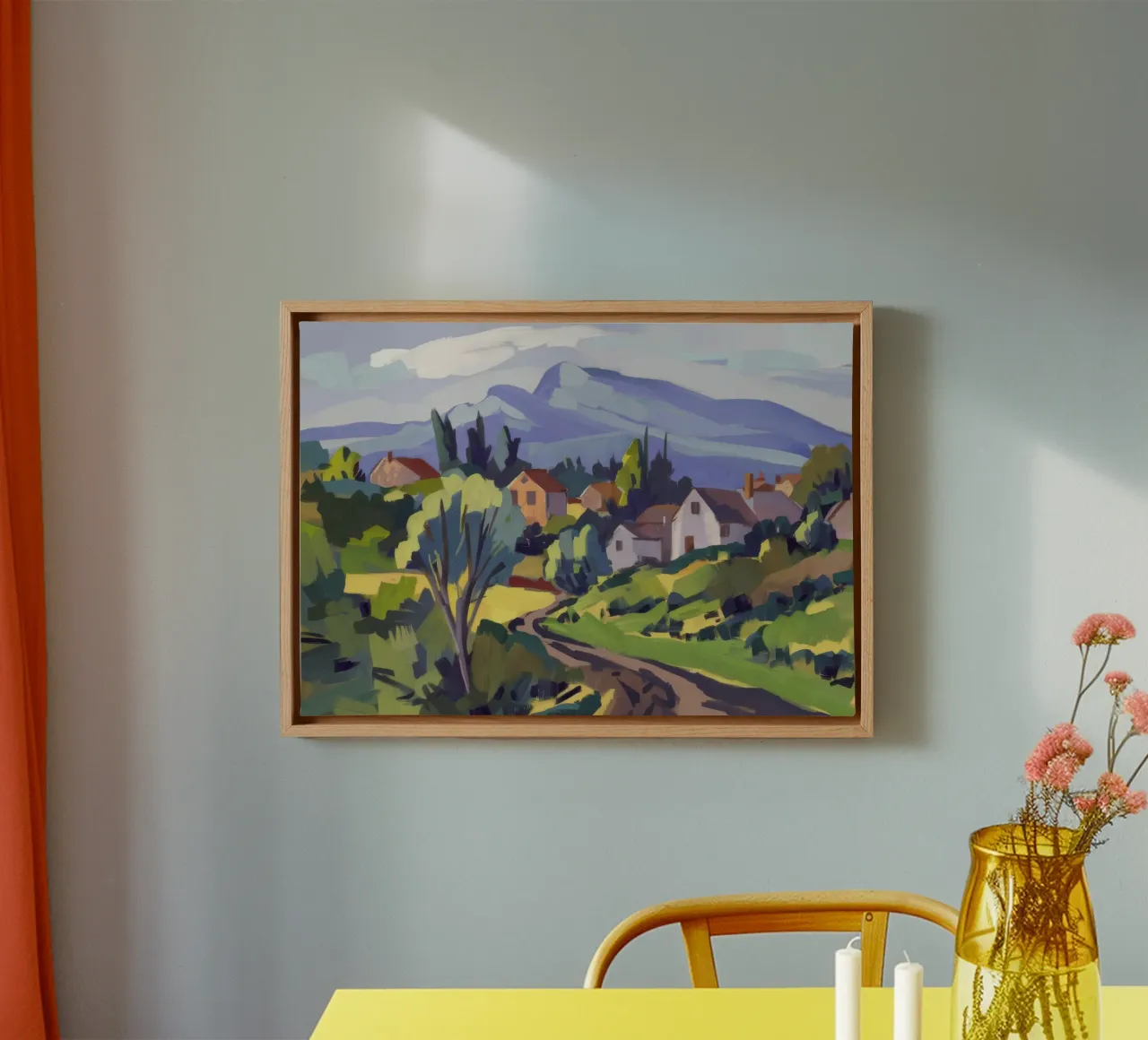 Hilltop Dorp Cluster canvas met Baklijst van Celestial Harmony
