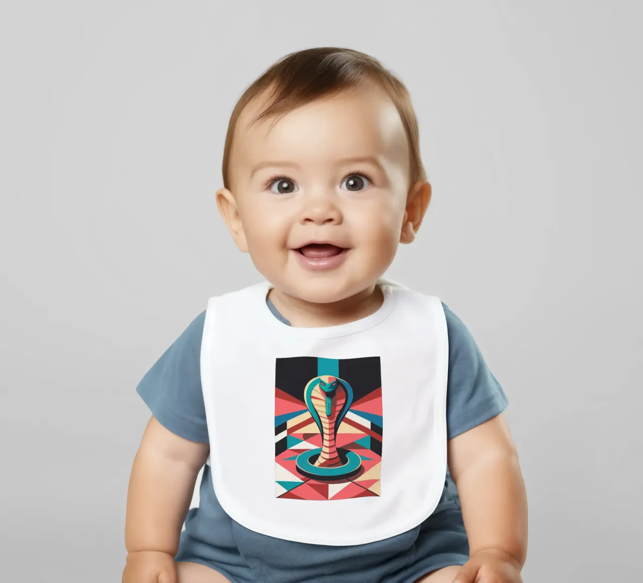 cobra snake vector art drawing baby bib by alghonee