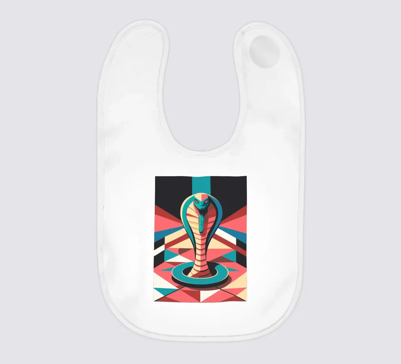 cobra snake vector art drawing baby bib by alghonee