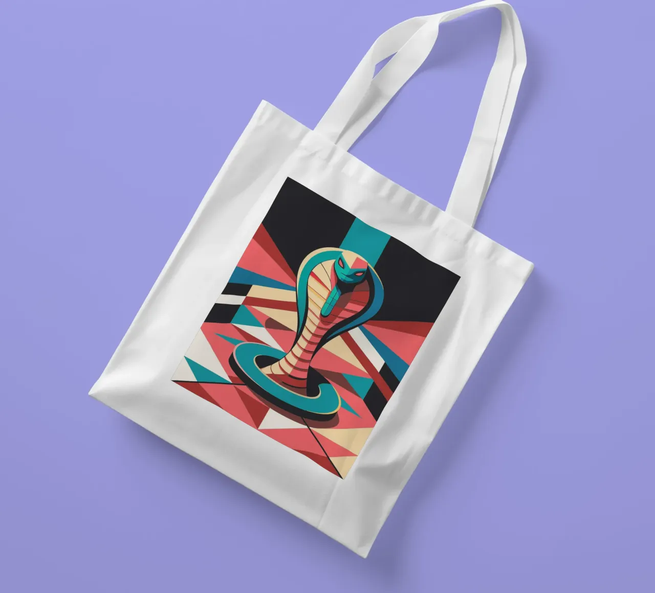 cobra snake vector art drawing tote bag by alghonee