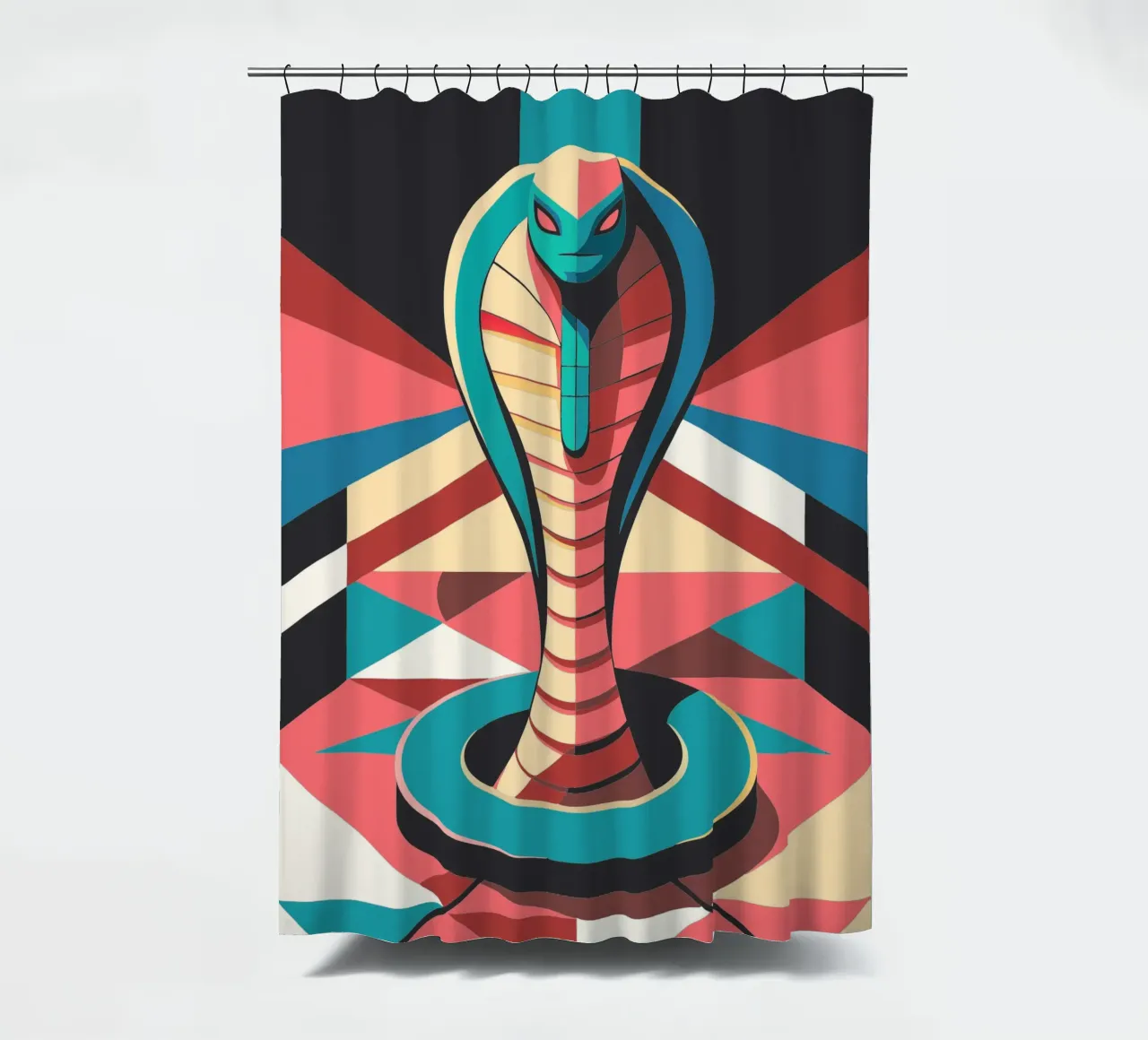 cobra snake vector art drawing shower curtain by alghonee