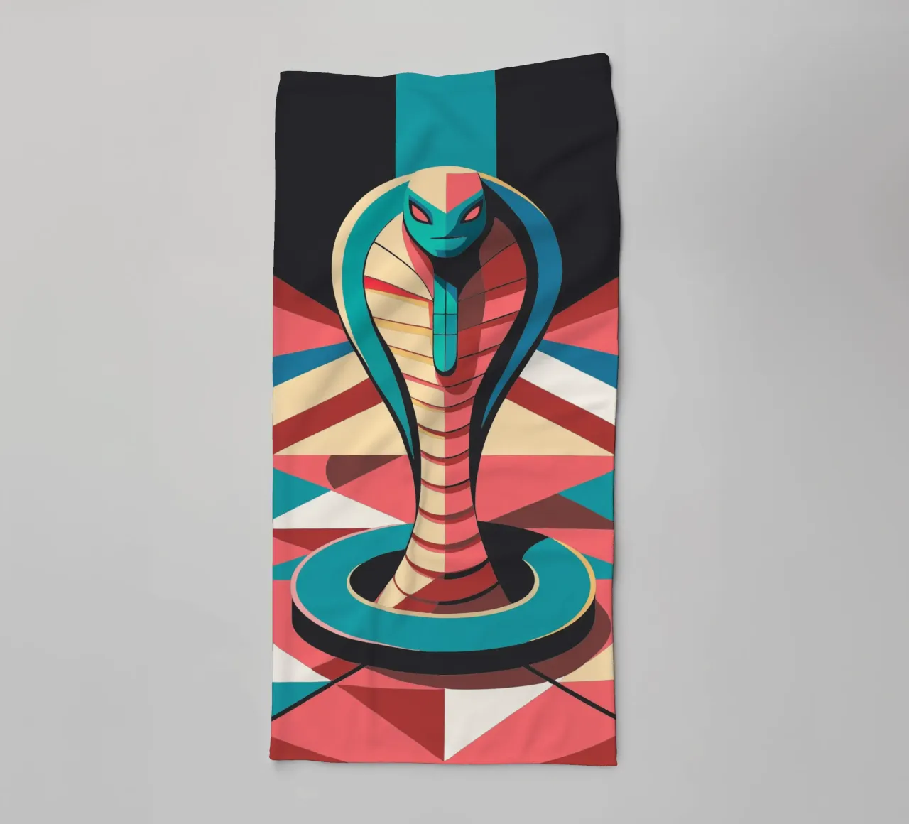cobra snake vector art drawing towel by alghonee
