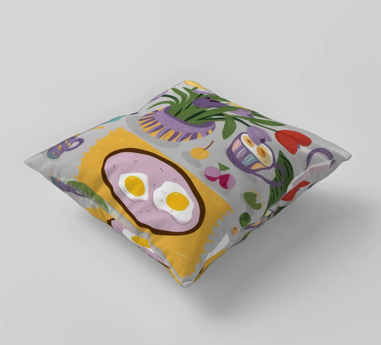 Sunny Side Up Stillness decorative cushion by Silk Palette