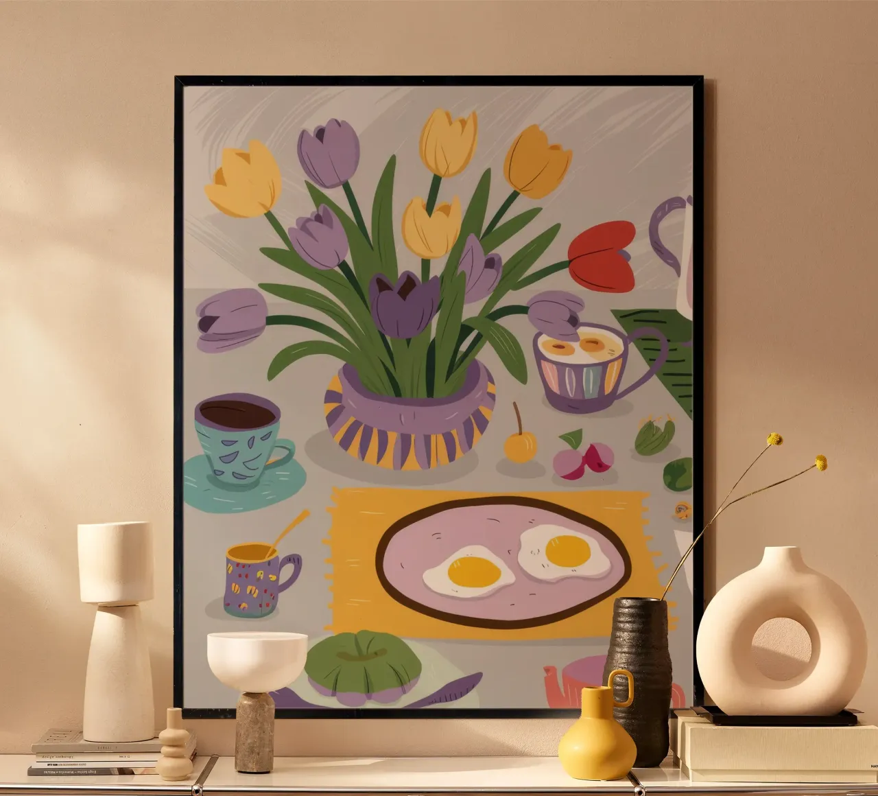 Sunny Side Up Stille Poster mit Kunststoffrahmen von Silk Palette