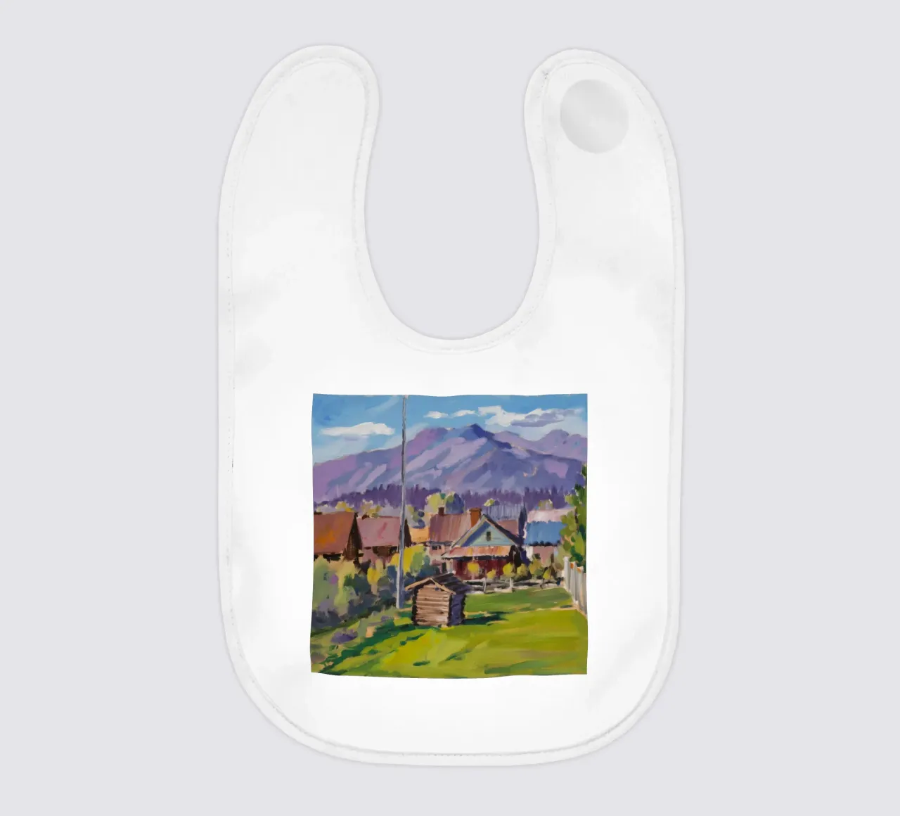 Rustic Mountain Stead baby bib by Celestial Harmony