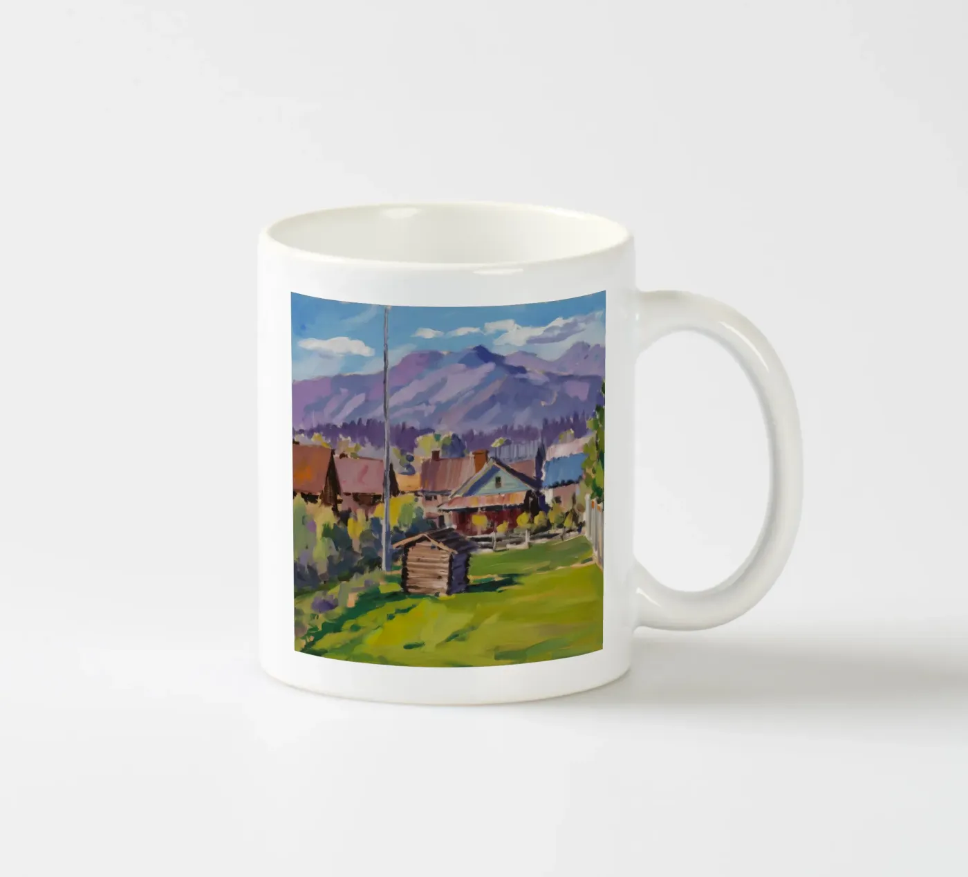 Rustic Mountain Stead ceramic mug by Celestial Harmony