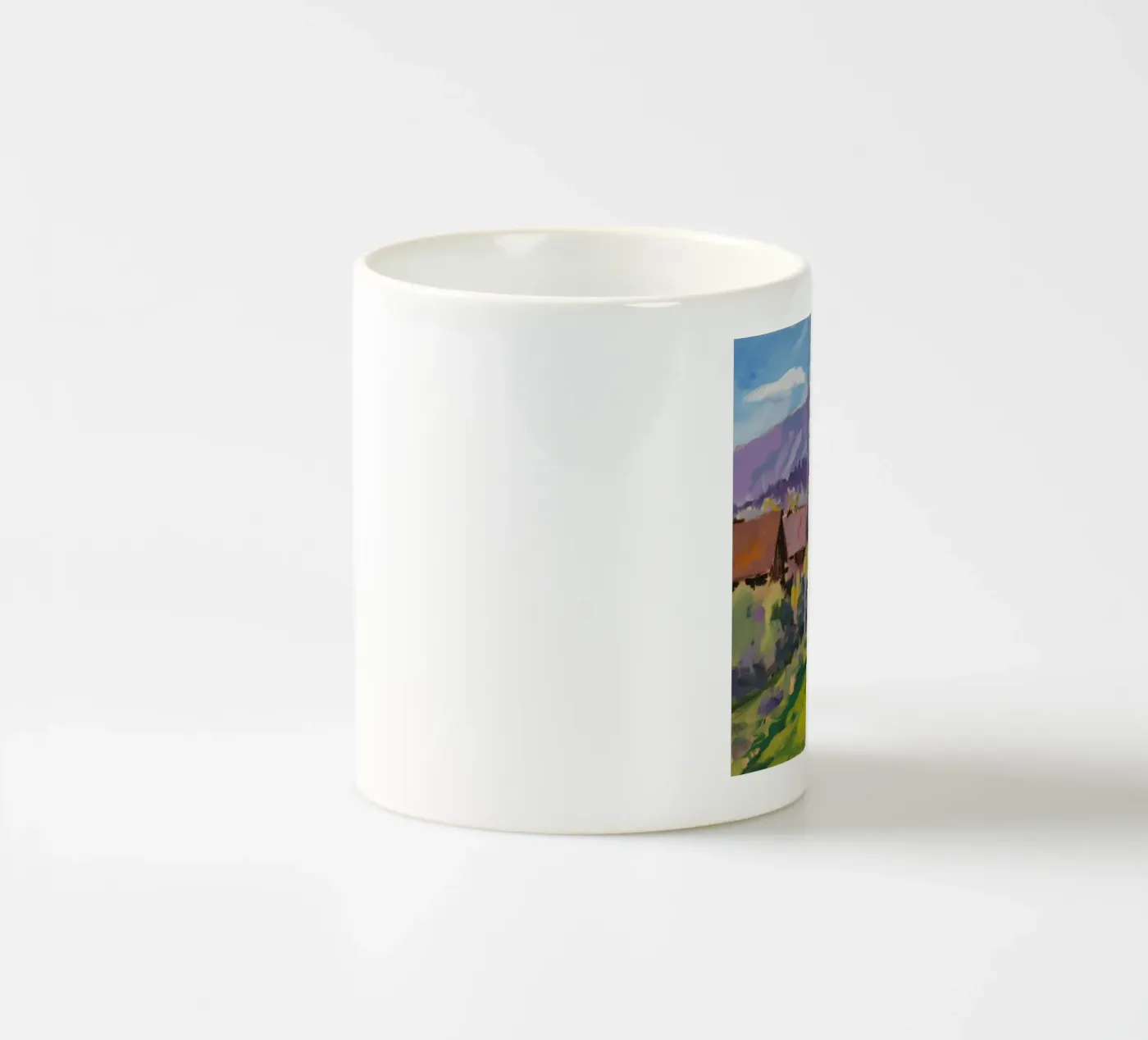Rustic Mountain Stead ceramic mug by Celestial Harmony
