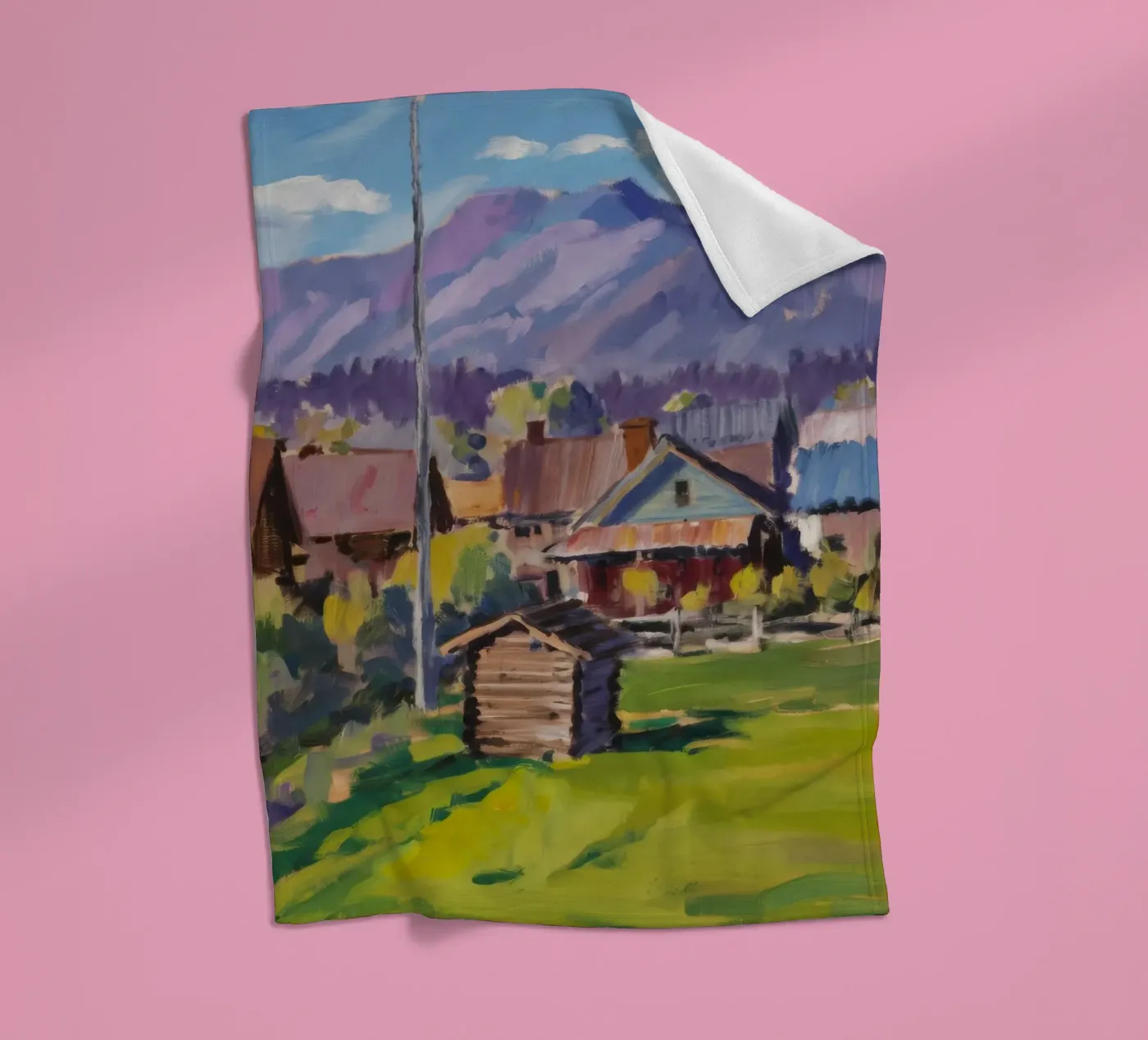 Rustic Mountain Stead Fleecedecke von Celestial Harmony