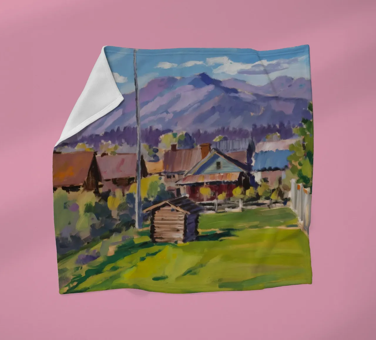Rustic Mountain Stead fleece blanket by Celestial Harmony