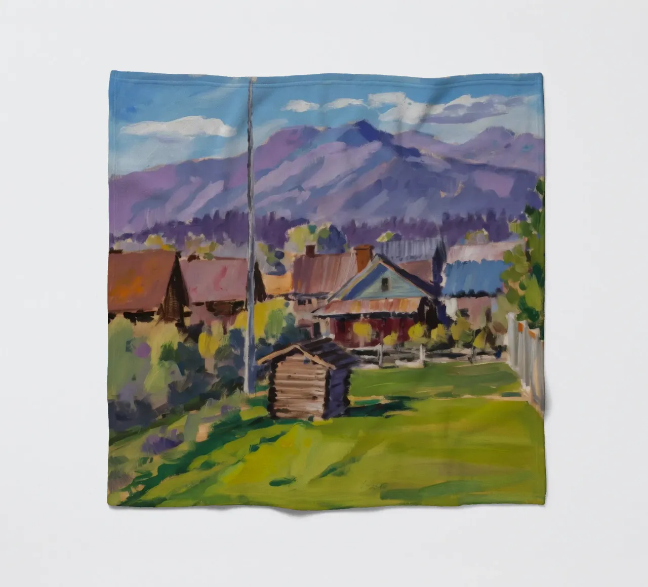 Rustic Mountain Stead fleece blanket by Celestial Harmony