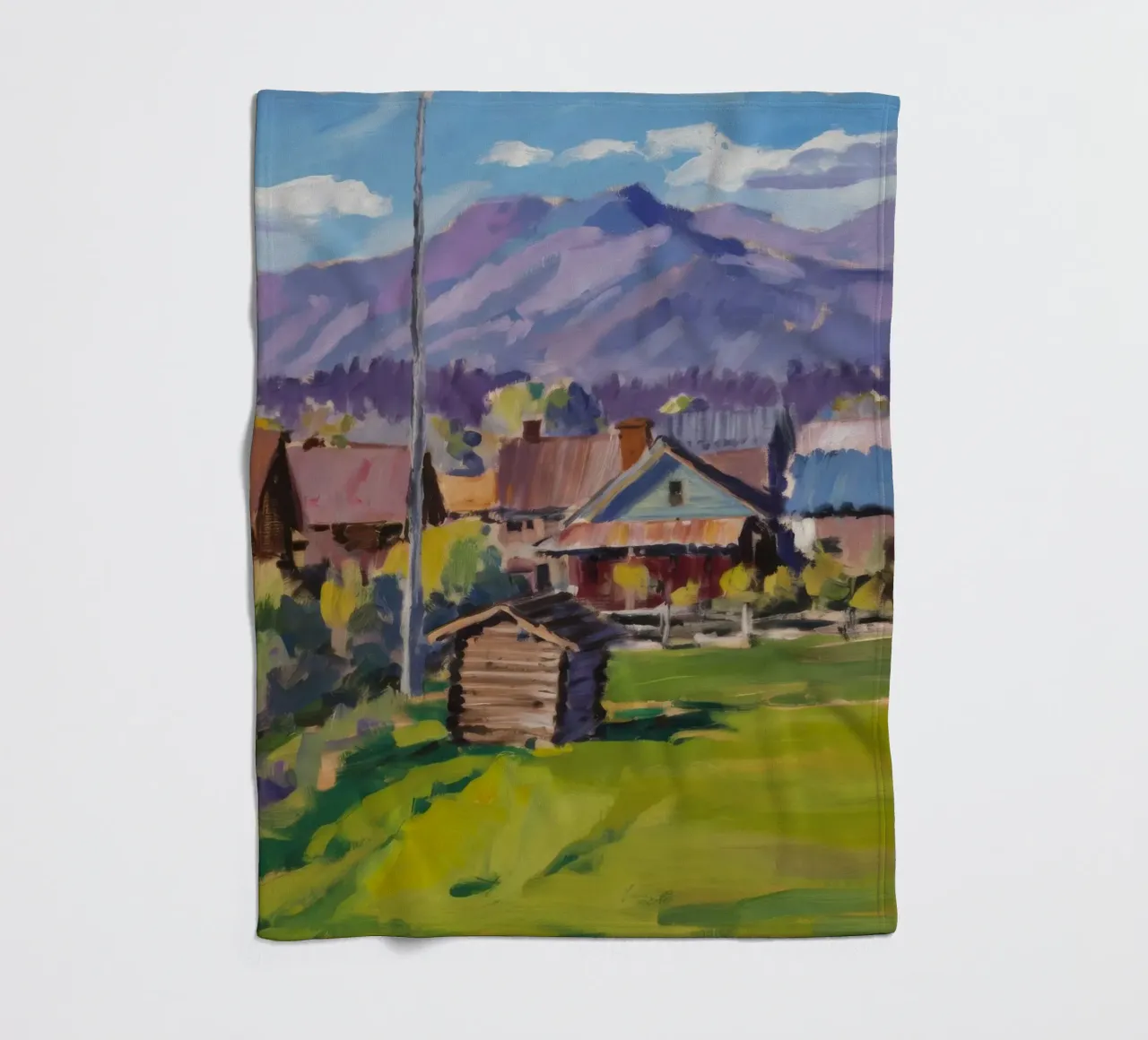 Rustic Mountain Stead fleece blanket by Celestial Harmony