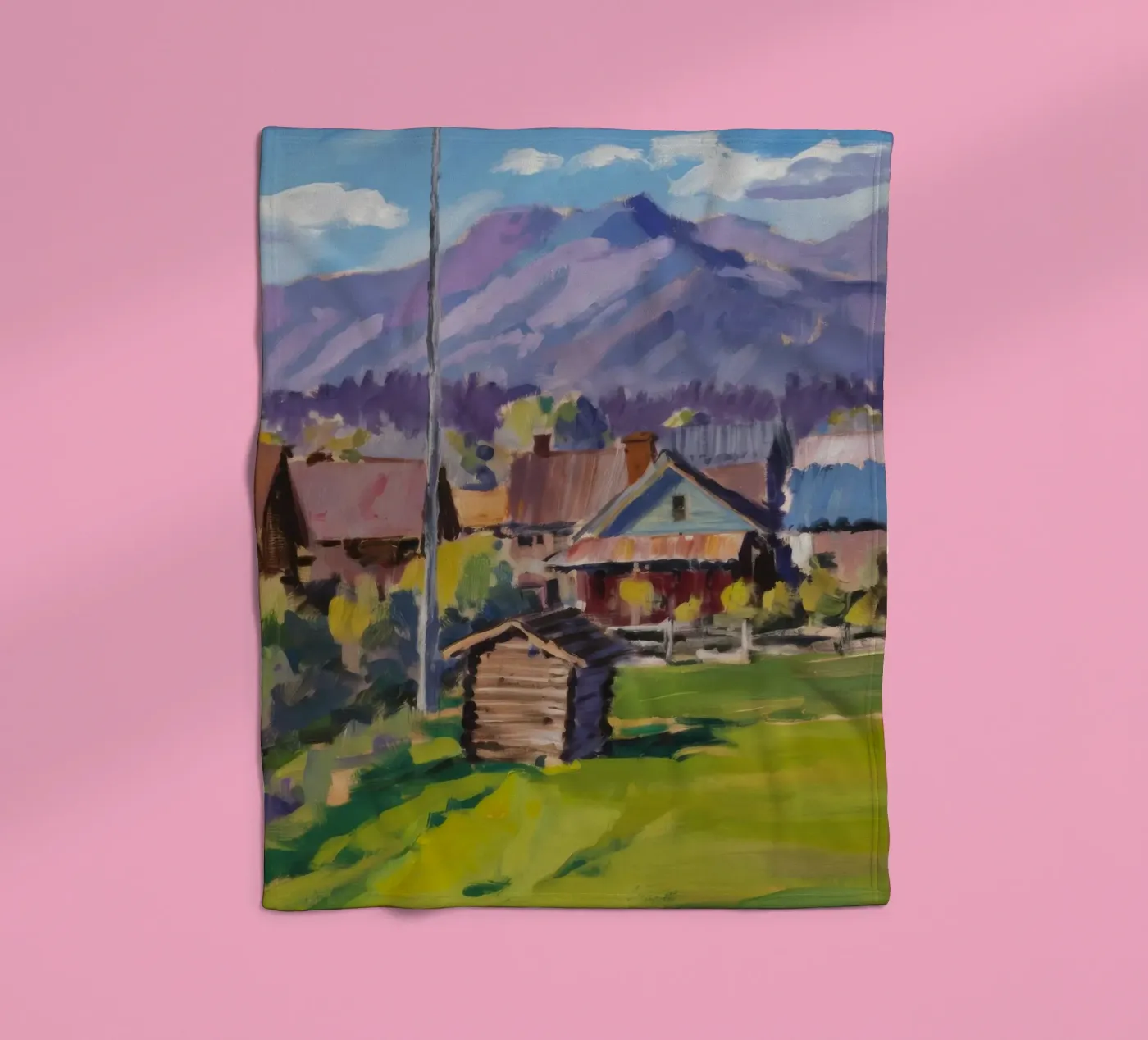 Rustic Mountain Stead Fleecedecke von Celestial Harmony