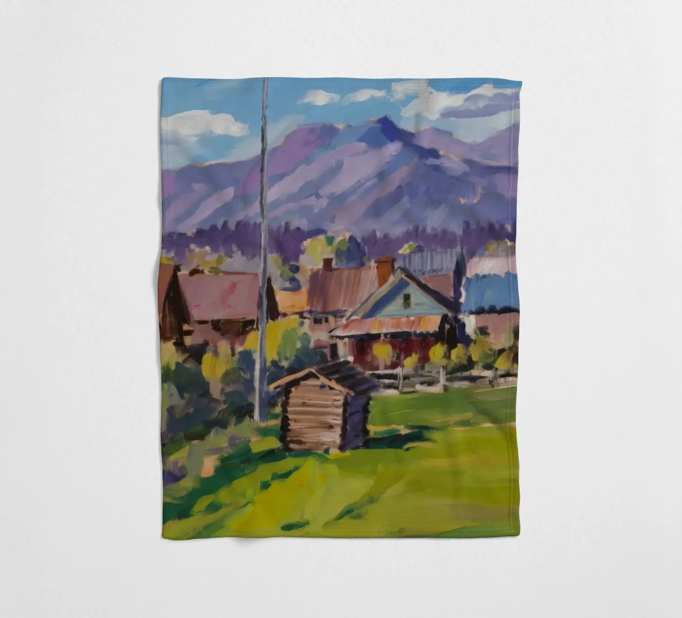 Rustic Mountain Stead Fleecedecke von Celestial Harmony