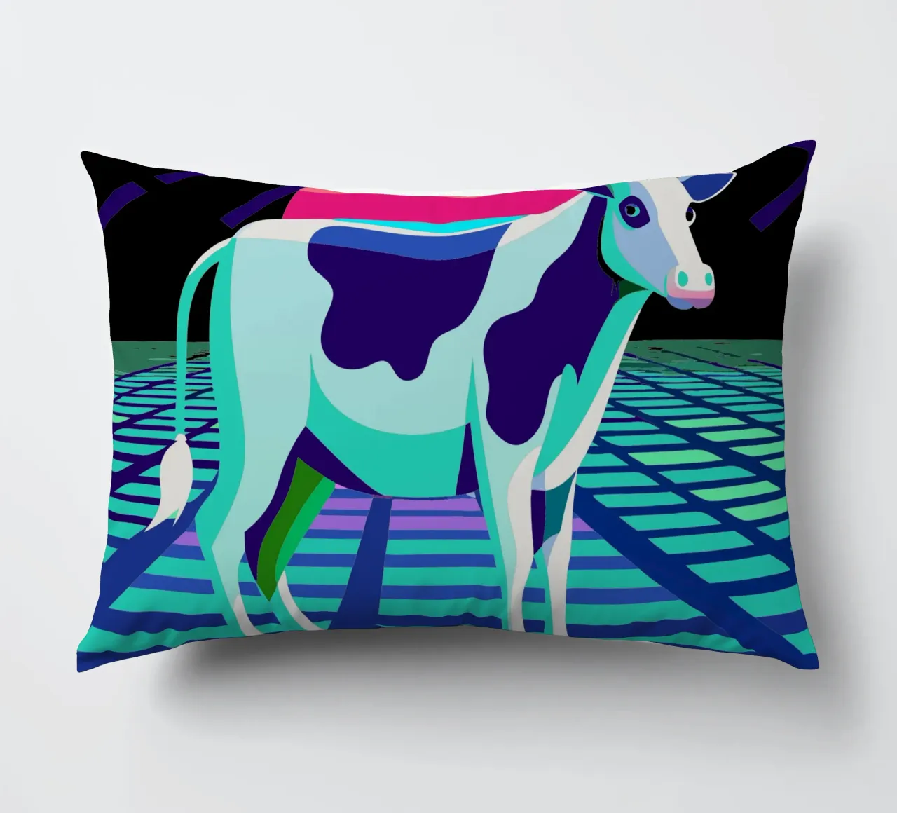 cow vector art drawing decorative cushion by alghonee