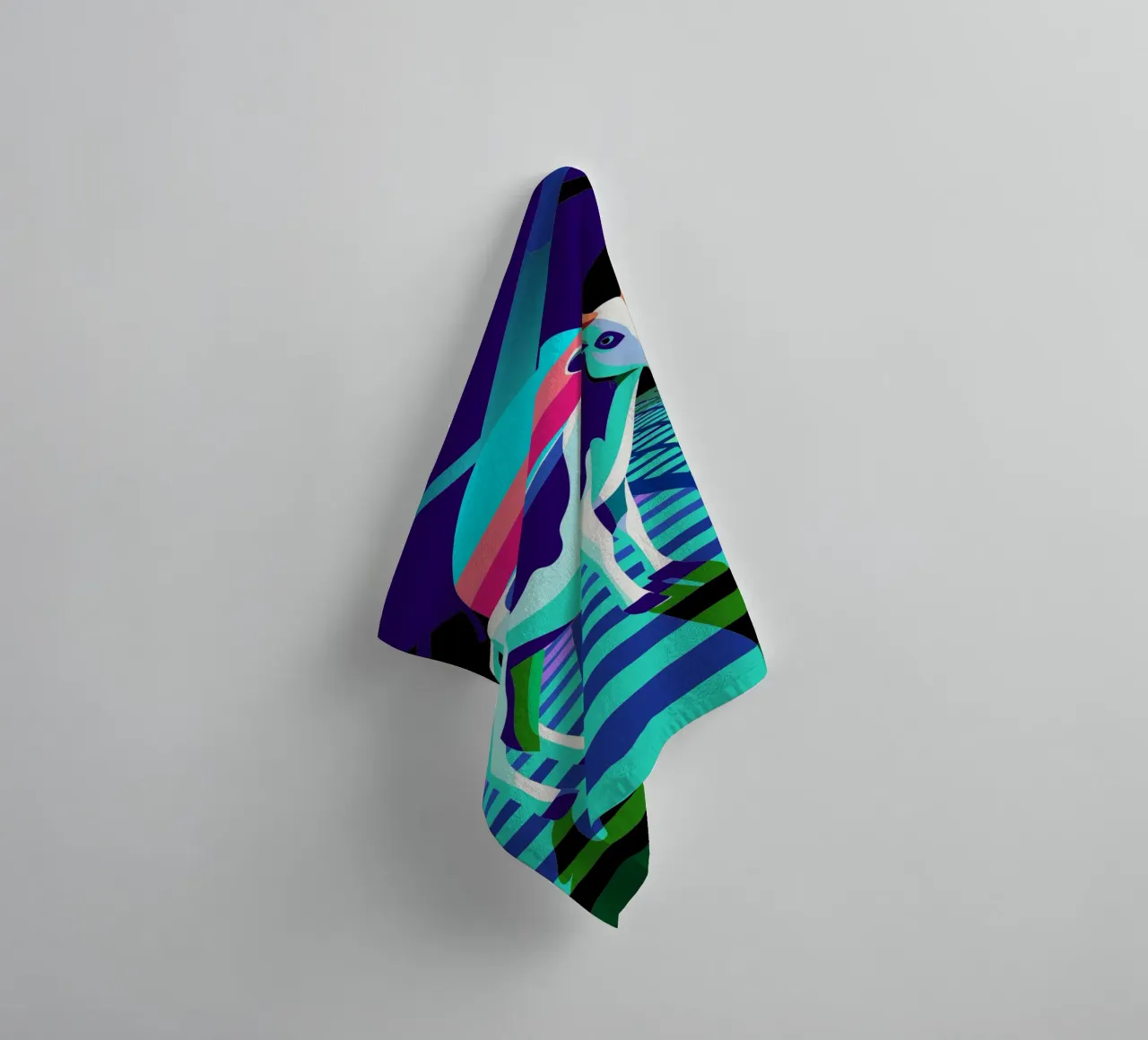 cow vector art drawing towel by alghonee