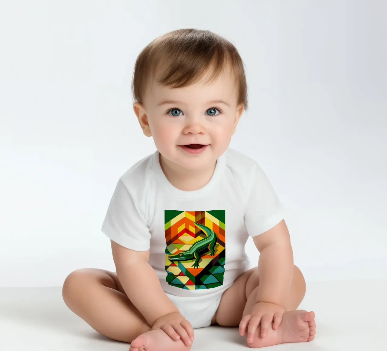 krokodil vektor kunst zeichnung Kurzarm Babybody von alghonee